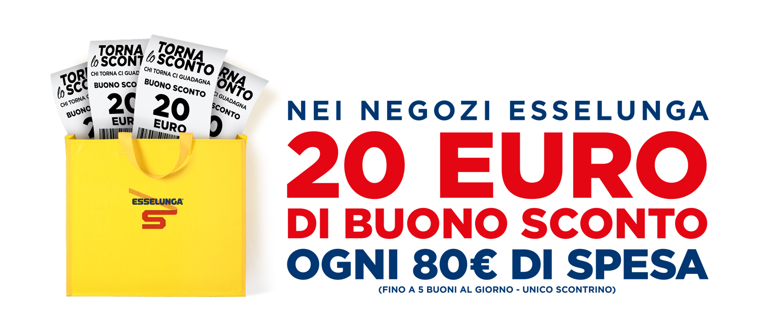 20 euro di buono sconto ogni 80€ di spesa