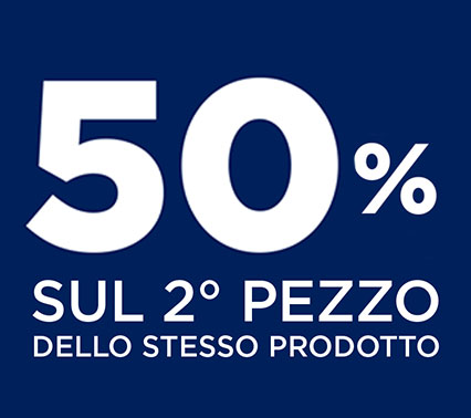 50% di sconto sul secondo pezzo